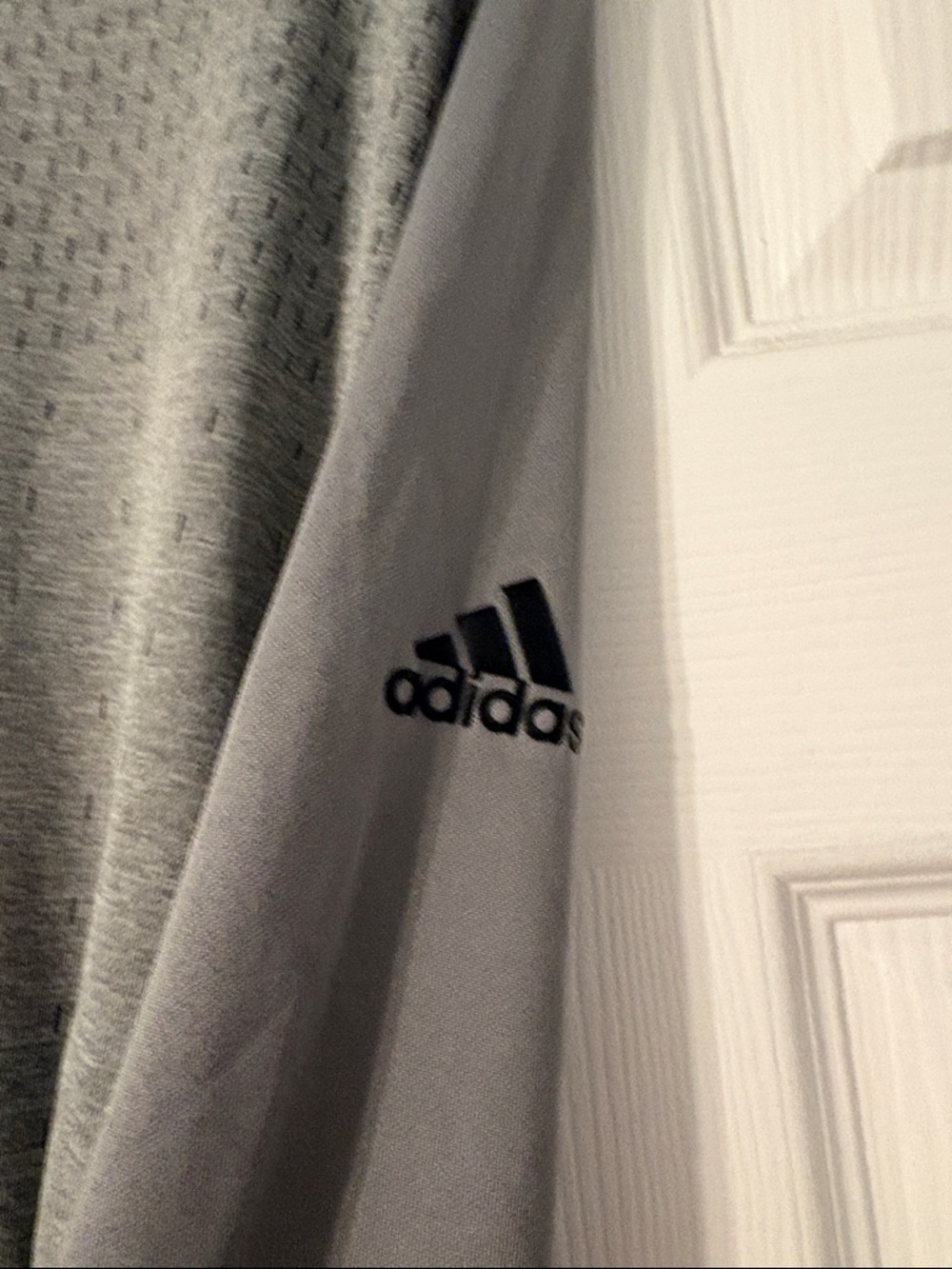 adidas Light Gray Zip-Front Pullover XXL - Picture 4 of 6